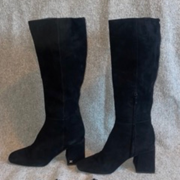 Sam Edelman Clarem Black Suede Knee High Boot 9 - Picture 4 of 5